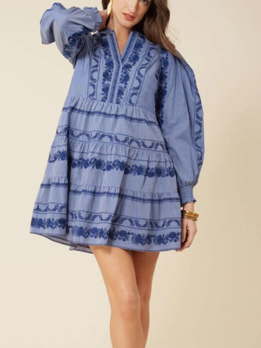 Hale Bob Luna Embroidered Dress XS NWT